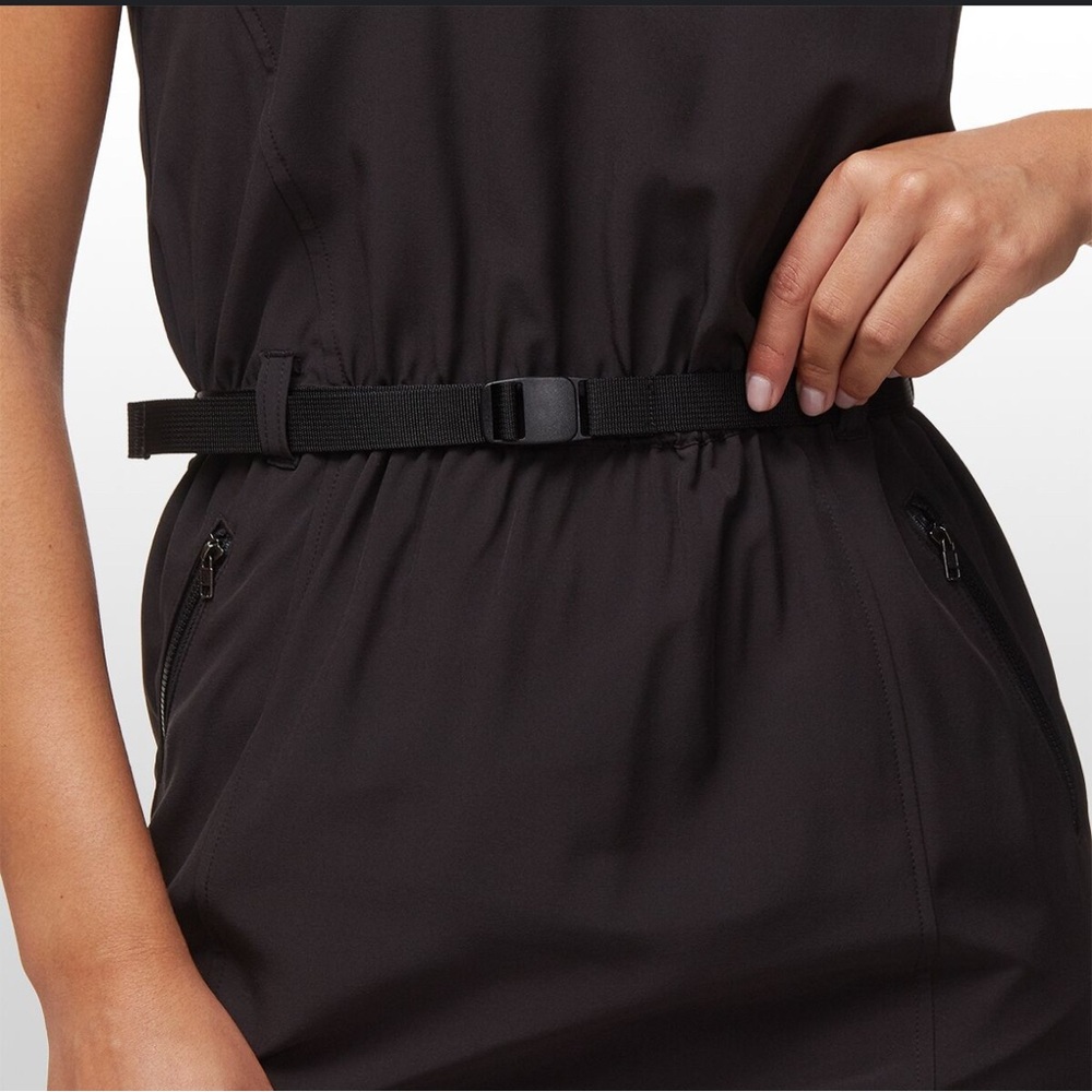 EUC [Patagonia] Fleetwith Belted Sleeveless Tank Pocketed Dress Black Women’s XL - Picture 7 of 14